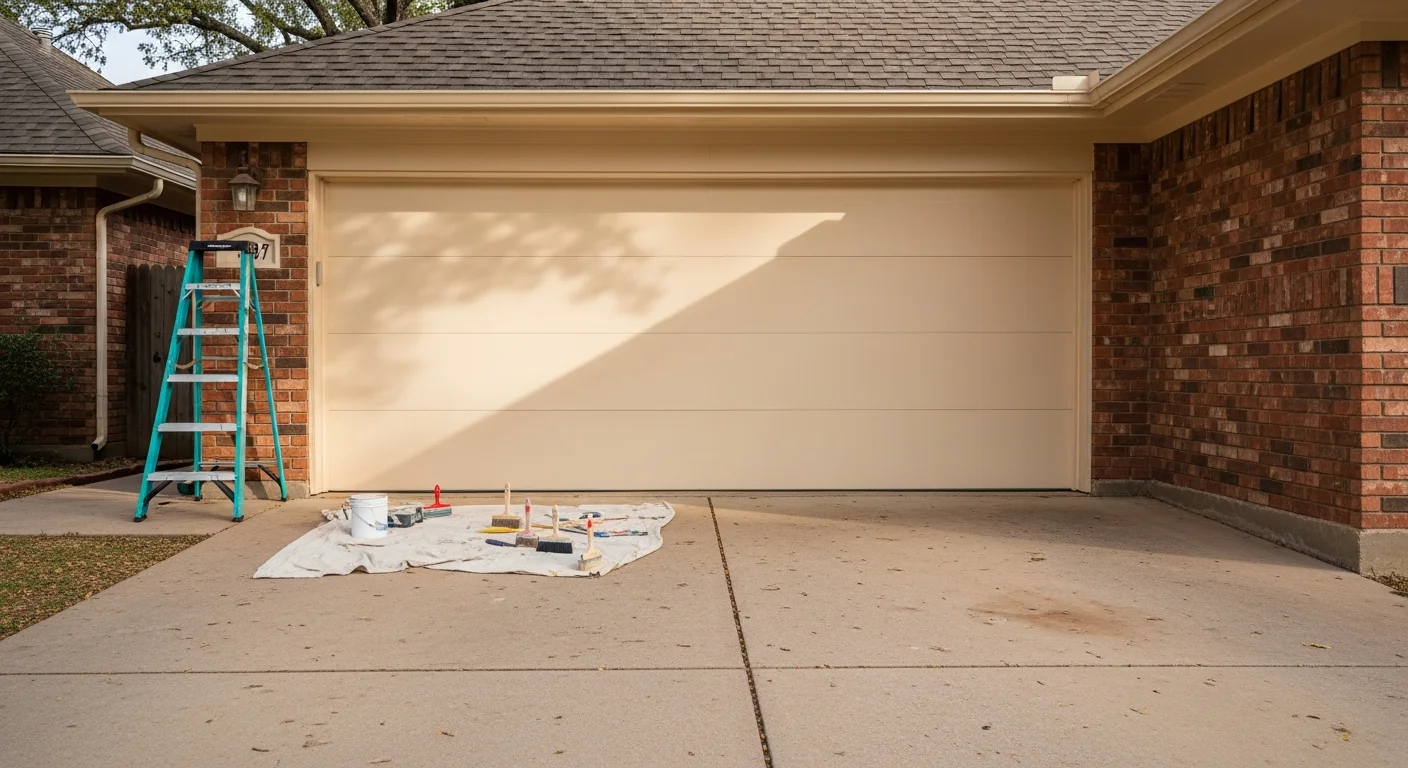 Handyman painting exterior of residential home