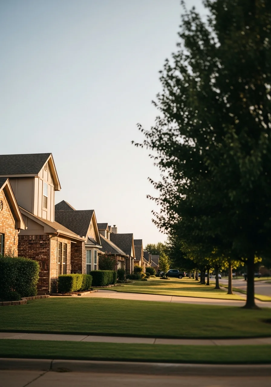 Midwest City home with traditional exterior, driveway, and neighborhood setting in daylight.