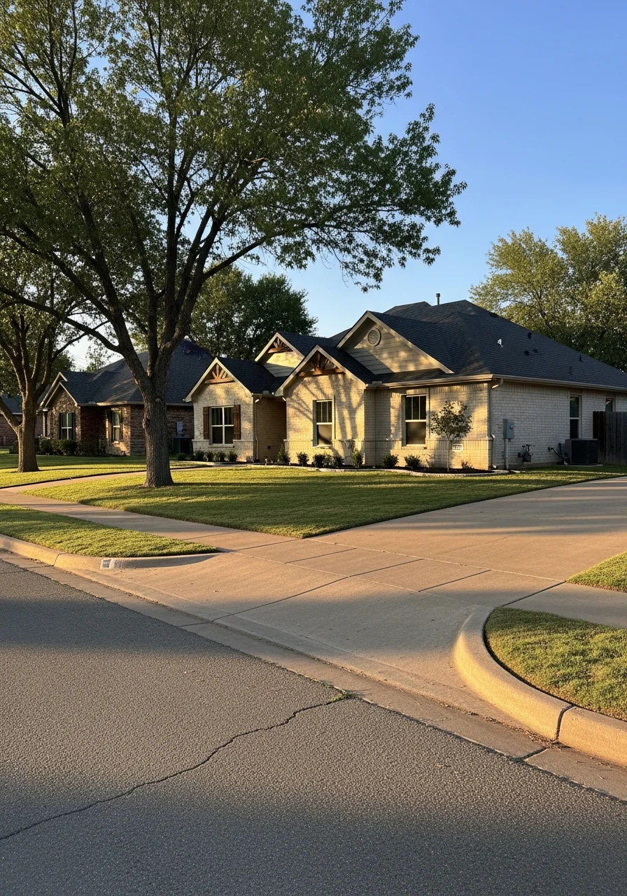 Newcastle home exterior with contemporary design, driveway, and neighborhood setting in daylight.