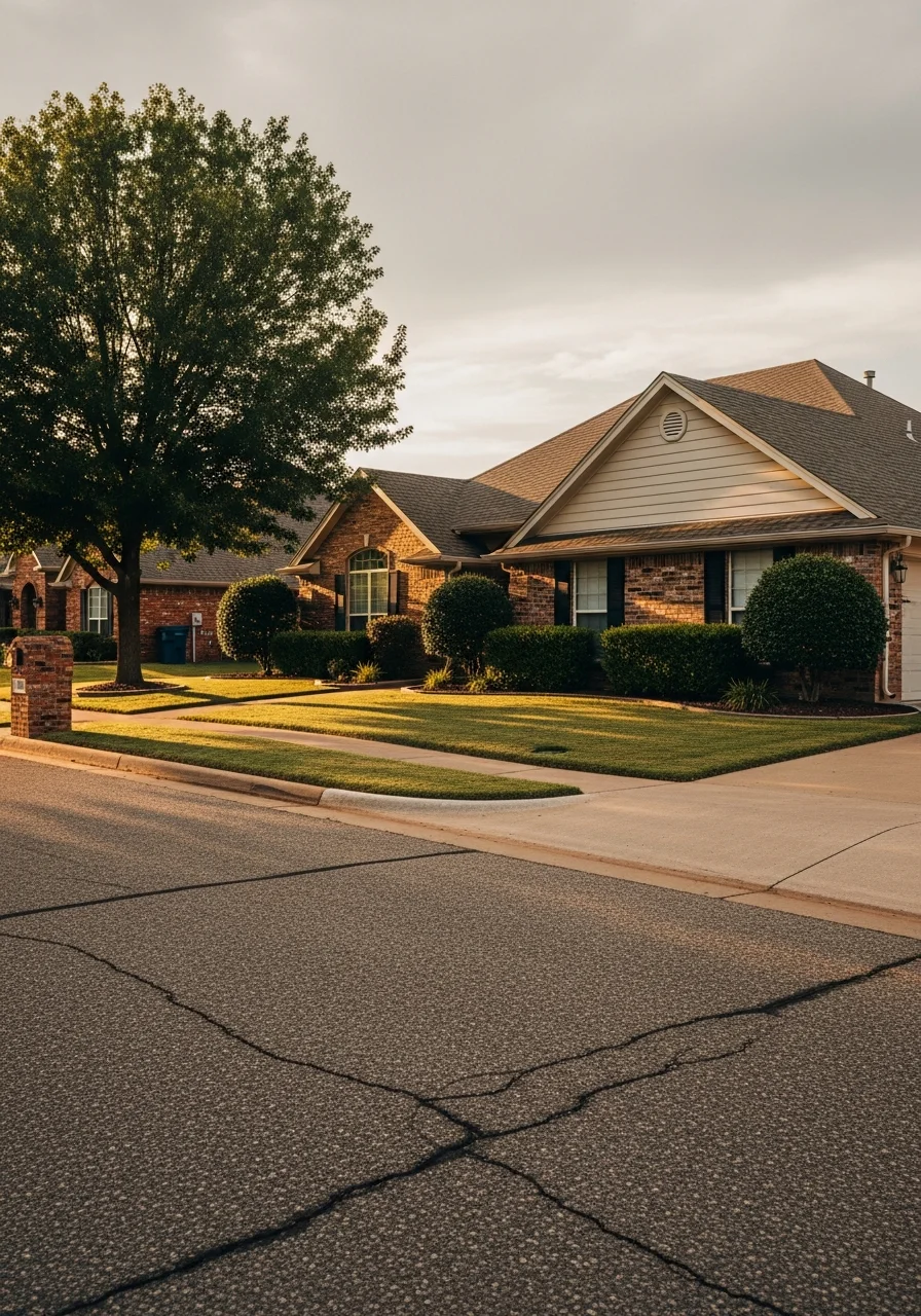 Yukon home exterior with traditional design, landscaping, and quiet neighborhood character.